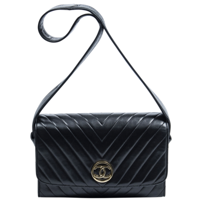Chanel 1994 CC Chevron Full Flap Bag