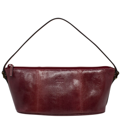 Gucci 90s Red Lizard Pochette Bag