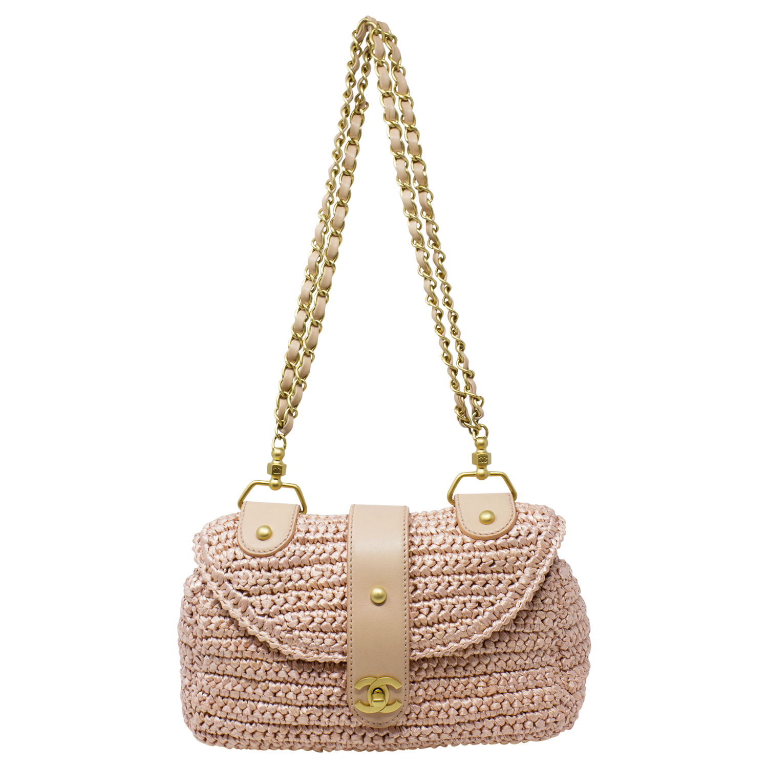 Chanel Limited Edition Blush Pink Basket Weave Single Flap Bag