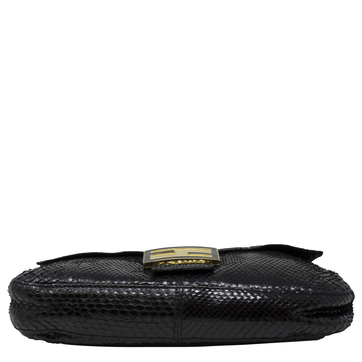 Fendi Limited Edition Black Snakeskin Baguette