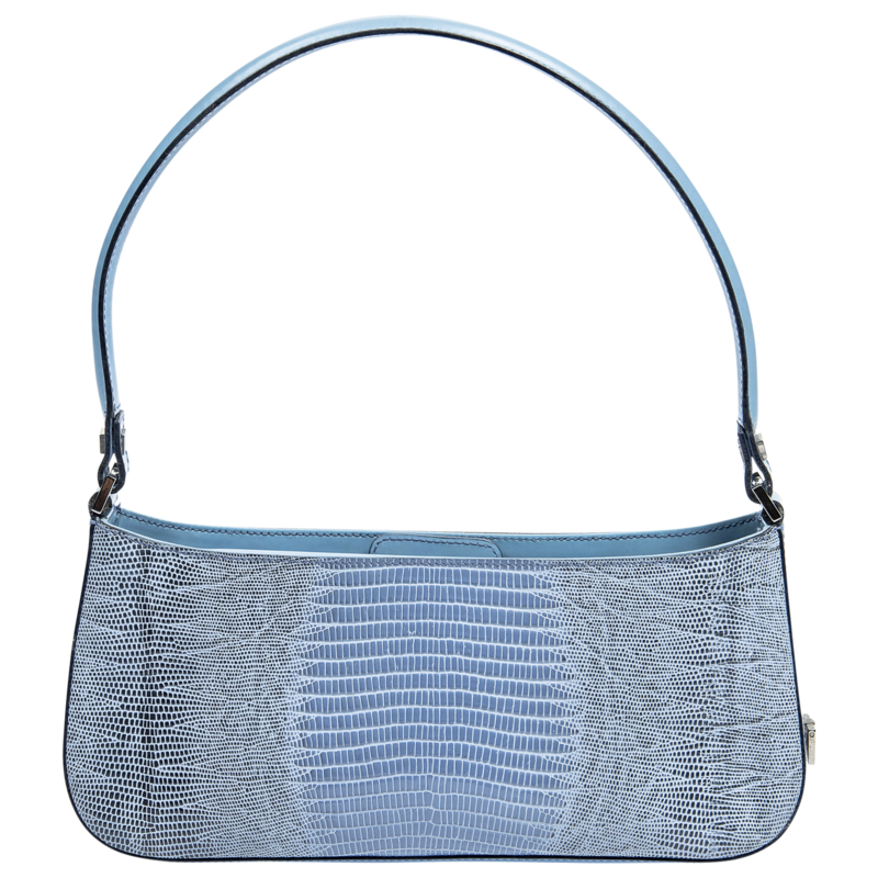 Salvatore Ferragamo Blue Lizard Embossed Shoulder Bag