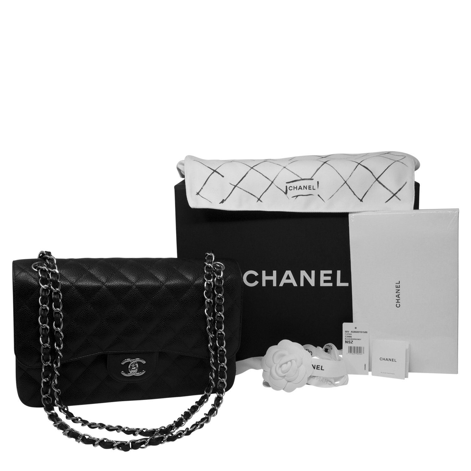 Chanel Jumbo Black Caviar Classic Double Flap Bag w/ Tags