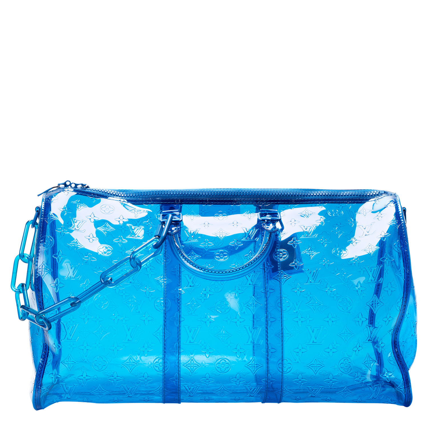 Louis Vuitton by Virgil Abloh 2018 Blue PVC Bandouliere Keepall 50 w/ Strap  - shop 