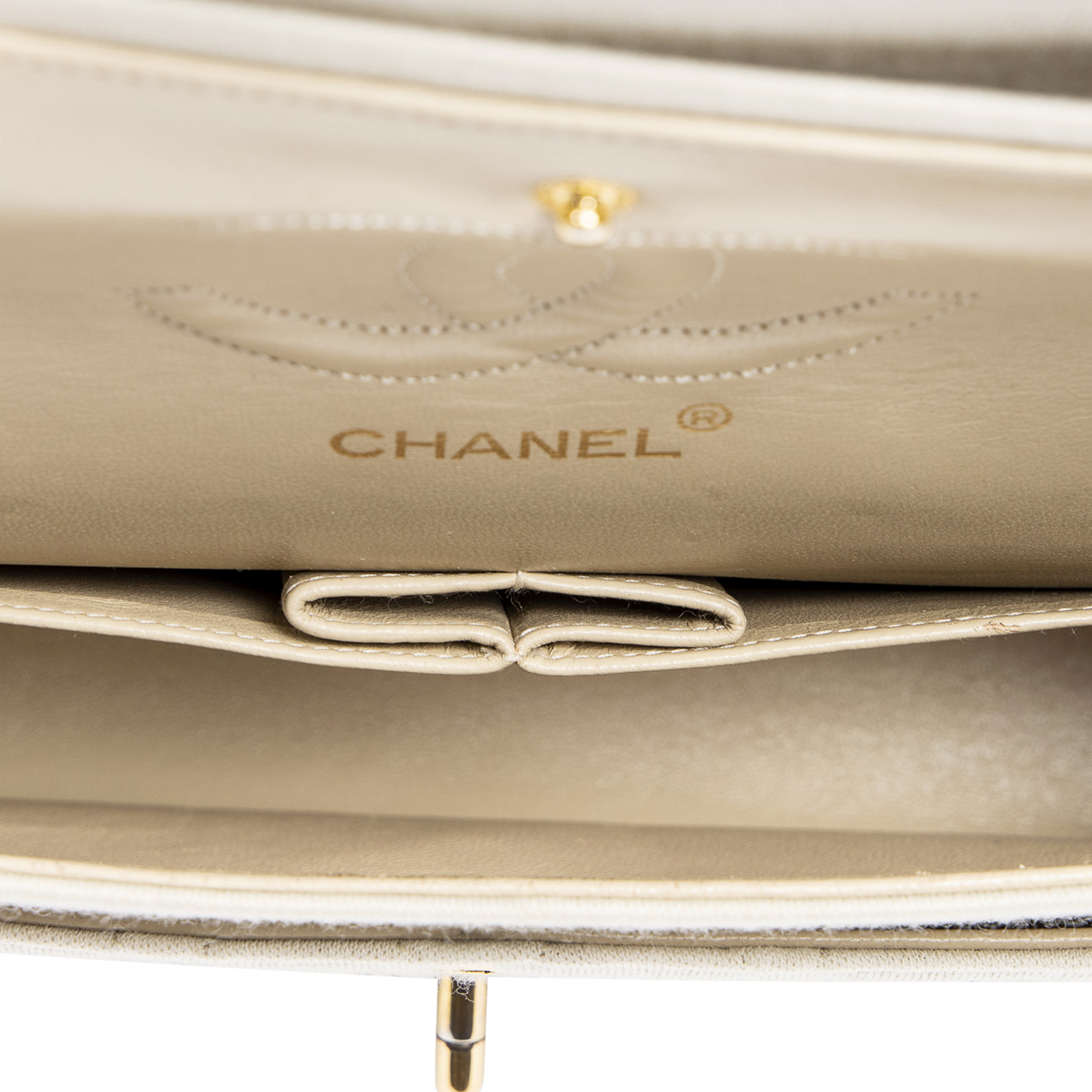 Chanel 90s Ivory Medium Double Flap Bag - shop 