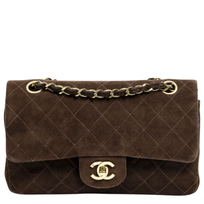 Chanel 1994 Brown Suede Double Flap 23