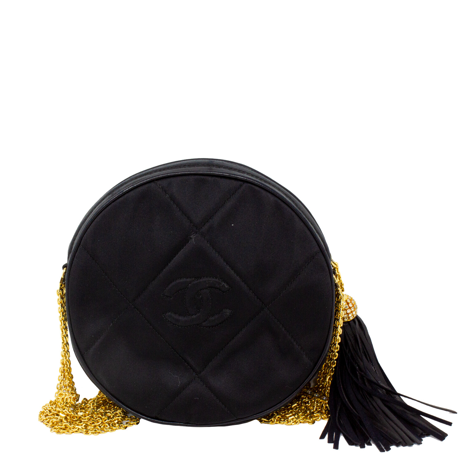 Chanel NEW Y2k Black Terry Cloth CC Precision crossbody