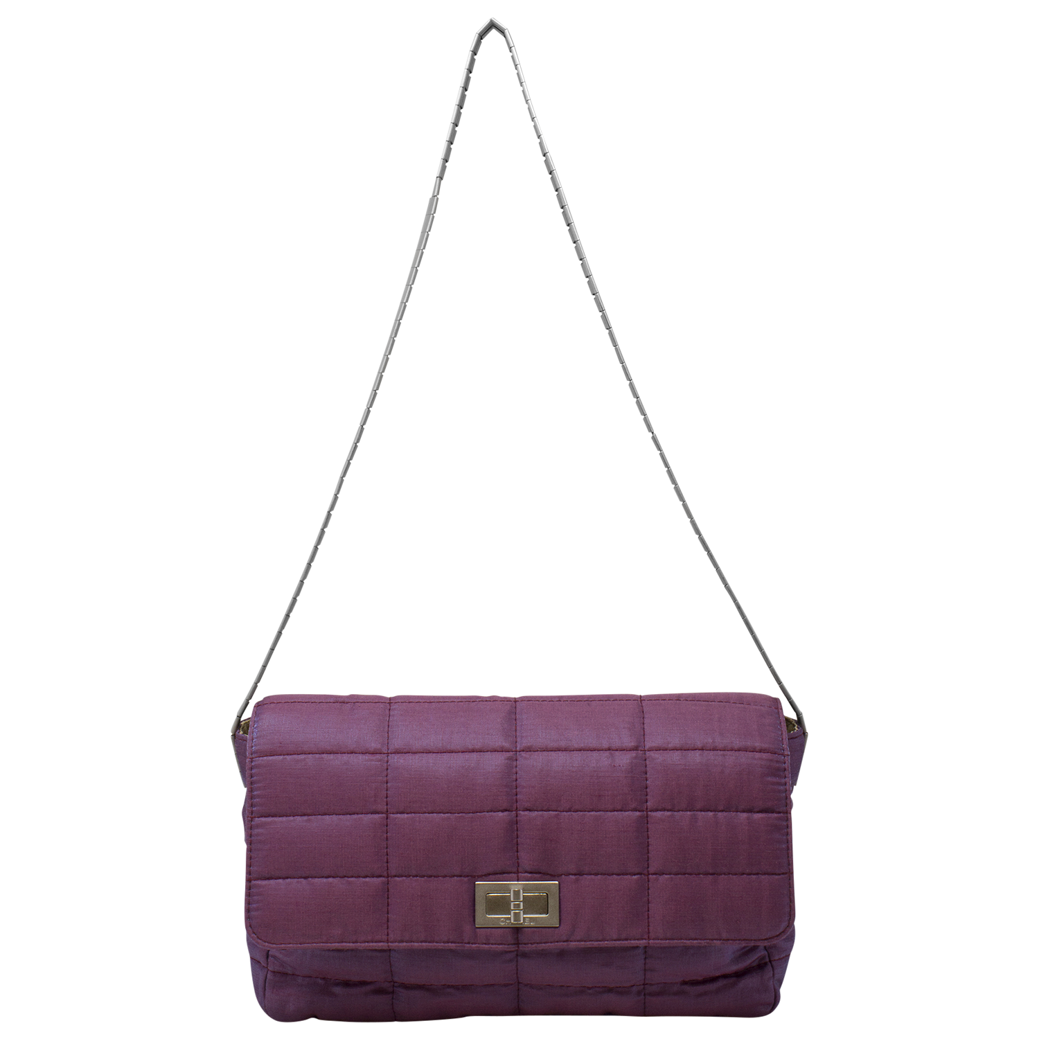 Chanel Purple Iridescent Quilted Mademoiselle Flap Bag