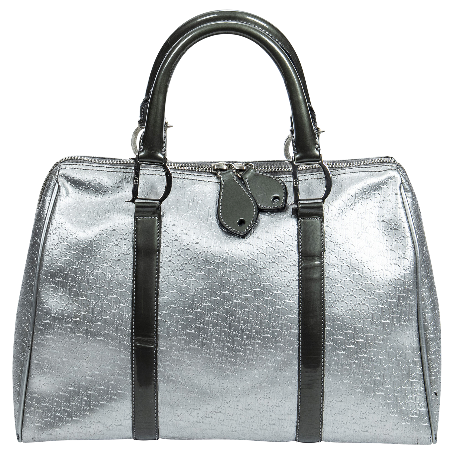 Christian Dior 2001 Rare Silver Diorissimo Top Handle Bag