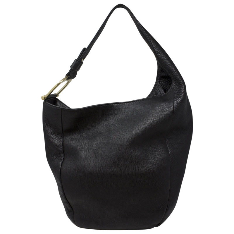 Gucci Black Leather Horsebit Hobo Bag