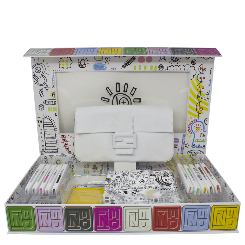 Fendi Limited Edition White Pantone Baguette Artist Set