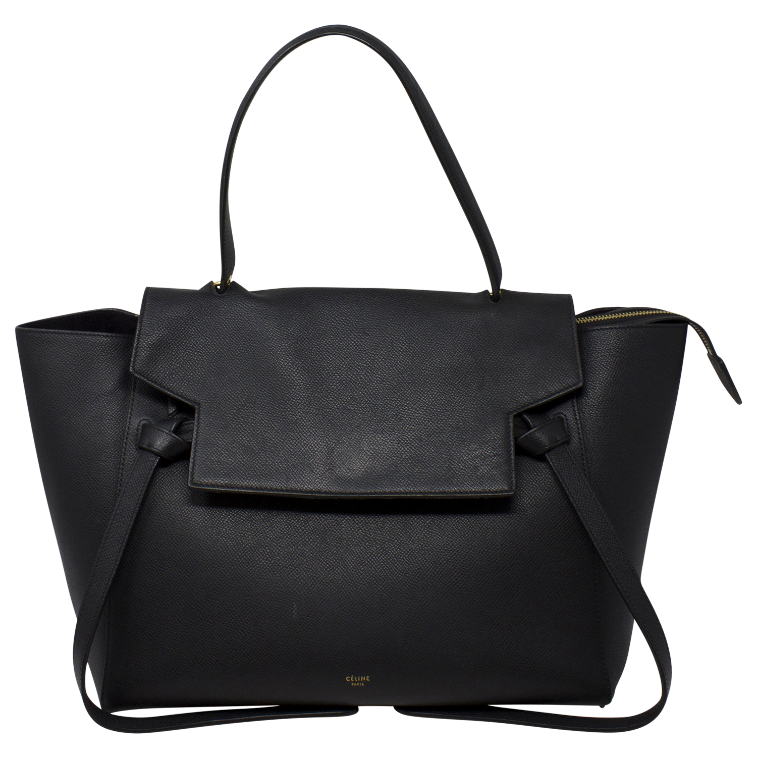 Celine Black Mini Belt Grained Calfskin Bag