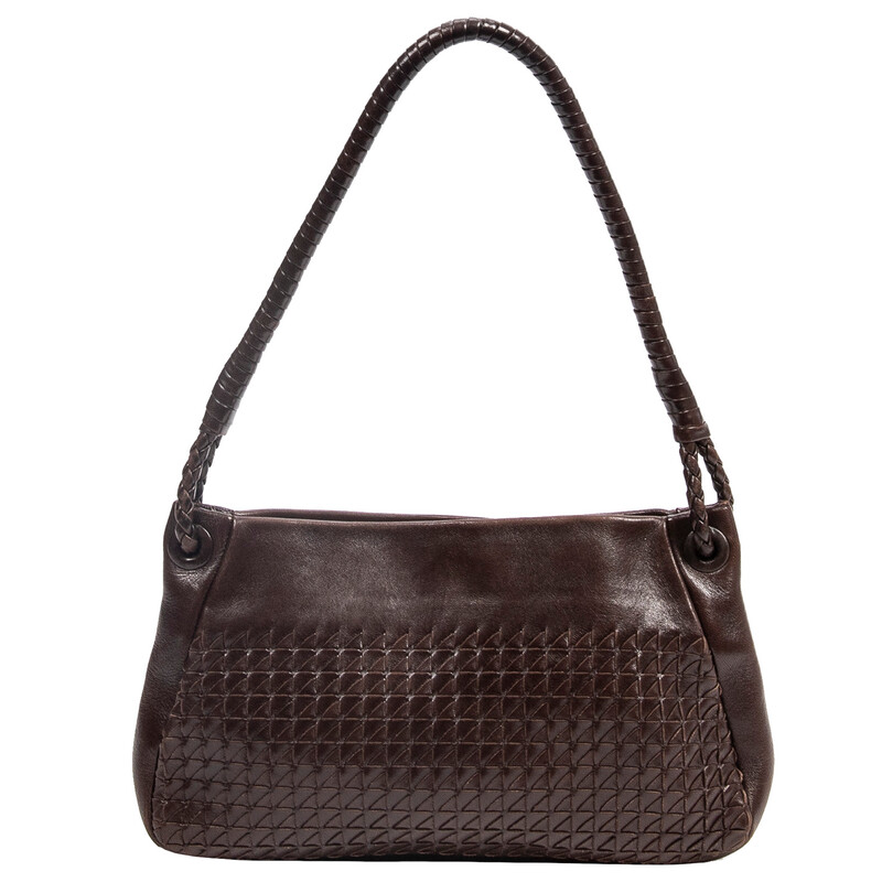 Bottega Veneta Brown Intrecciato Shoulder Pochette