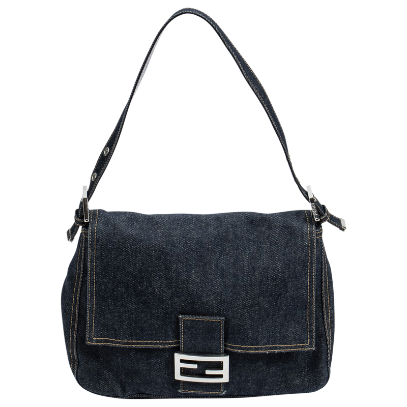 Fendi Rare Blue Denim Mama Baguette
