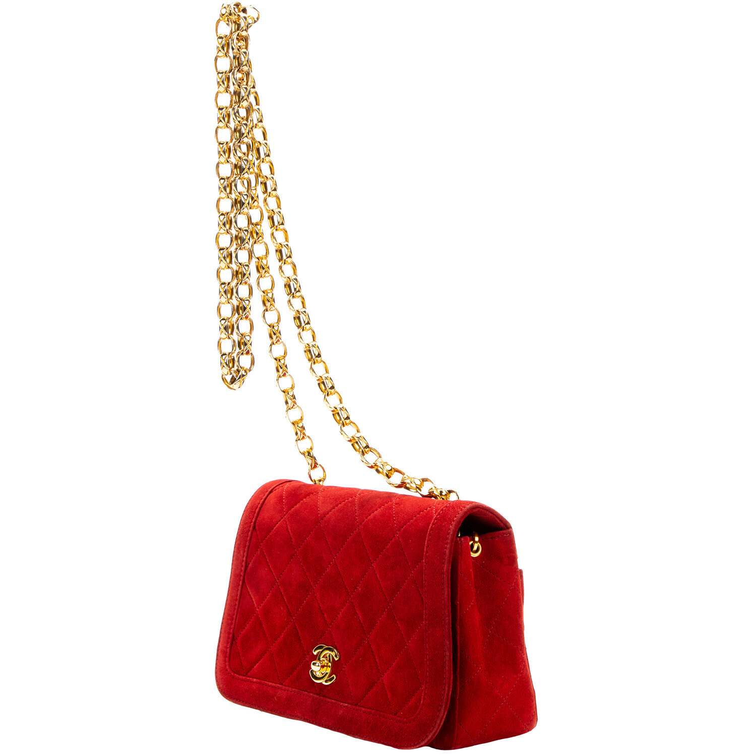 Chanel 1989 Red Diana Full Flap Bag