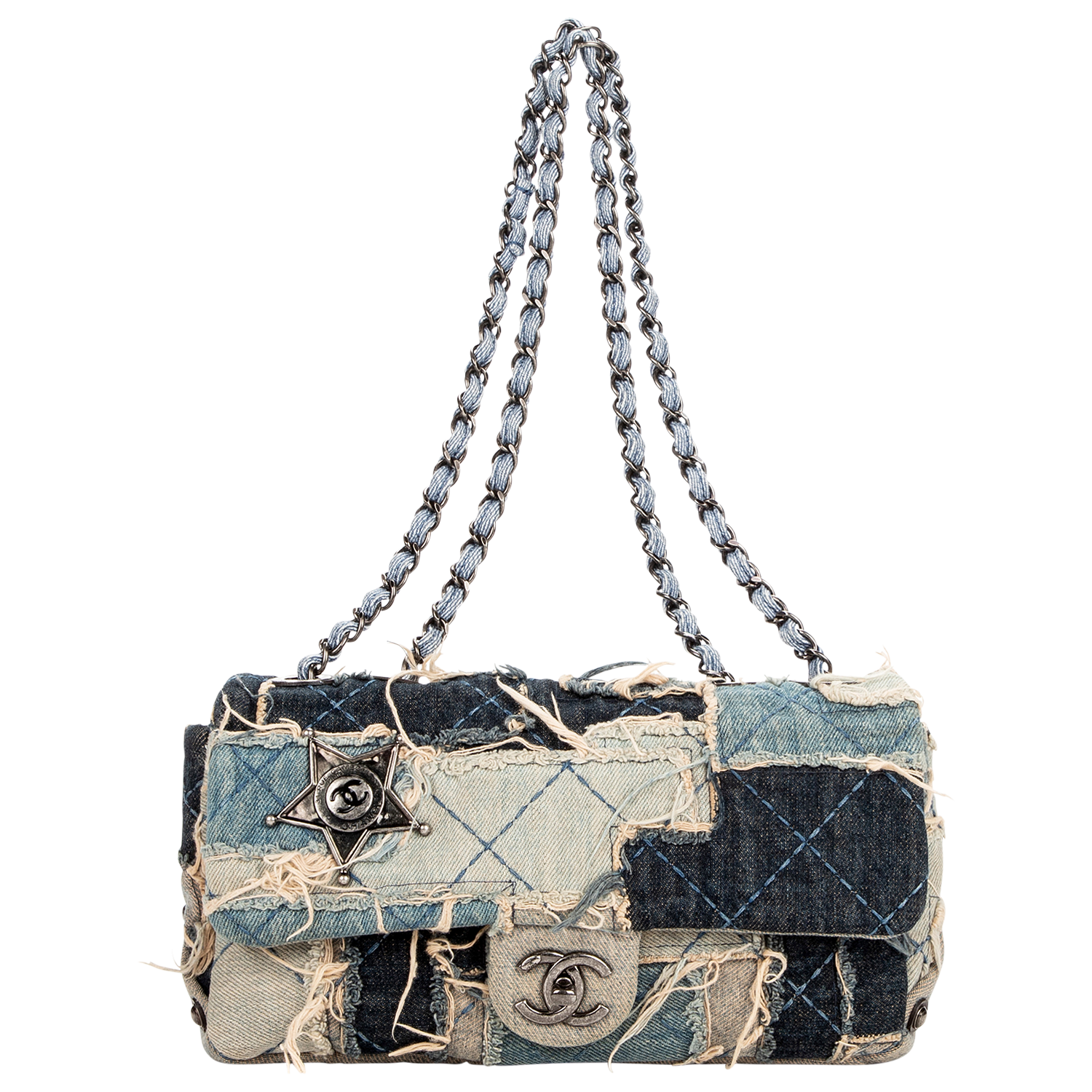 Chanel Rare Western Denim Patchwork Flap Bag