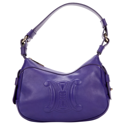 Celine Purple Triomphe Logo Shoulder Bag