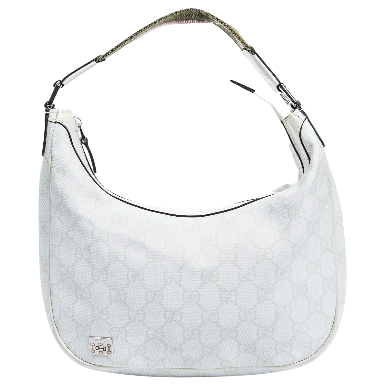 Gucci White GG Monogram Shoulder Bag