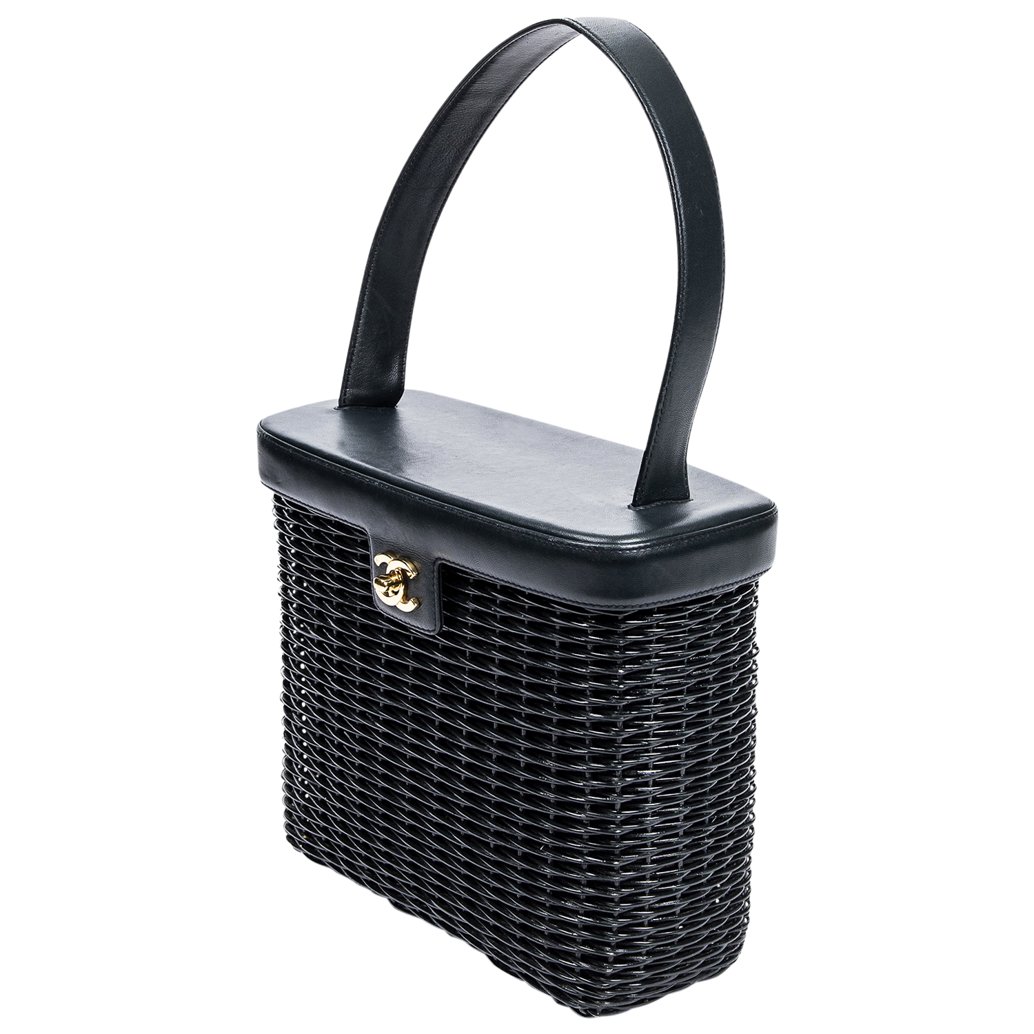 Chanel Limited Edition Black Wicker Basket Bag