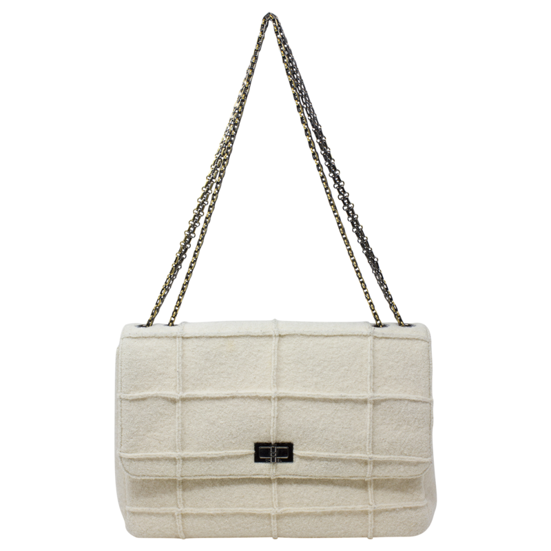 Chanel 1998 Jumbo Millennium Ivory Reissue Flap Bag