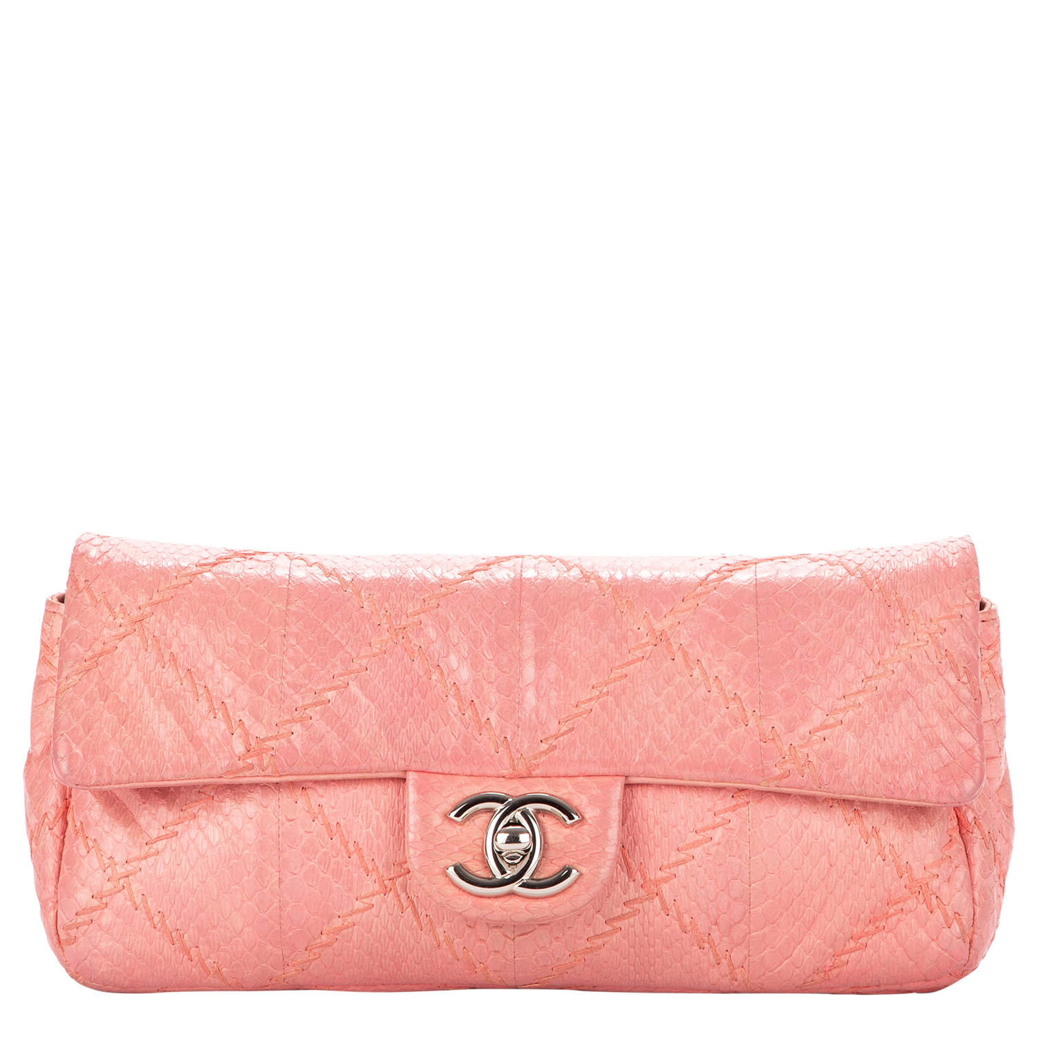 Chanel 2011 Ltd Edition Pink Python Single Flap Bag