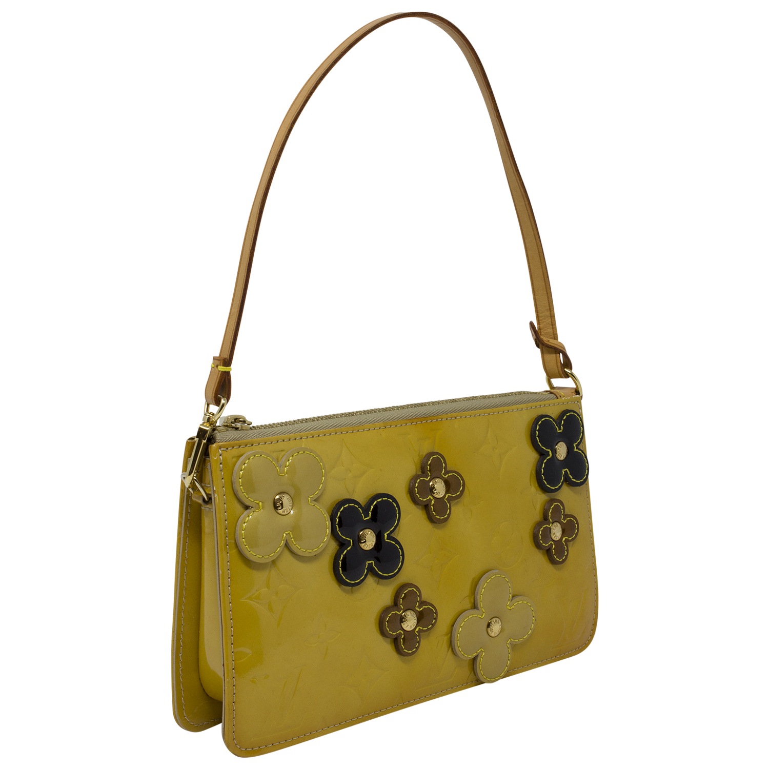 Louis Vuitton Yellow Vernis Lexington Fleurs Pochette France For Sale at  1stDibs