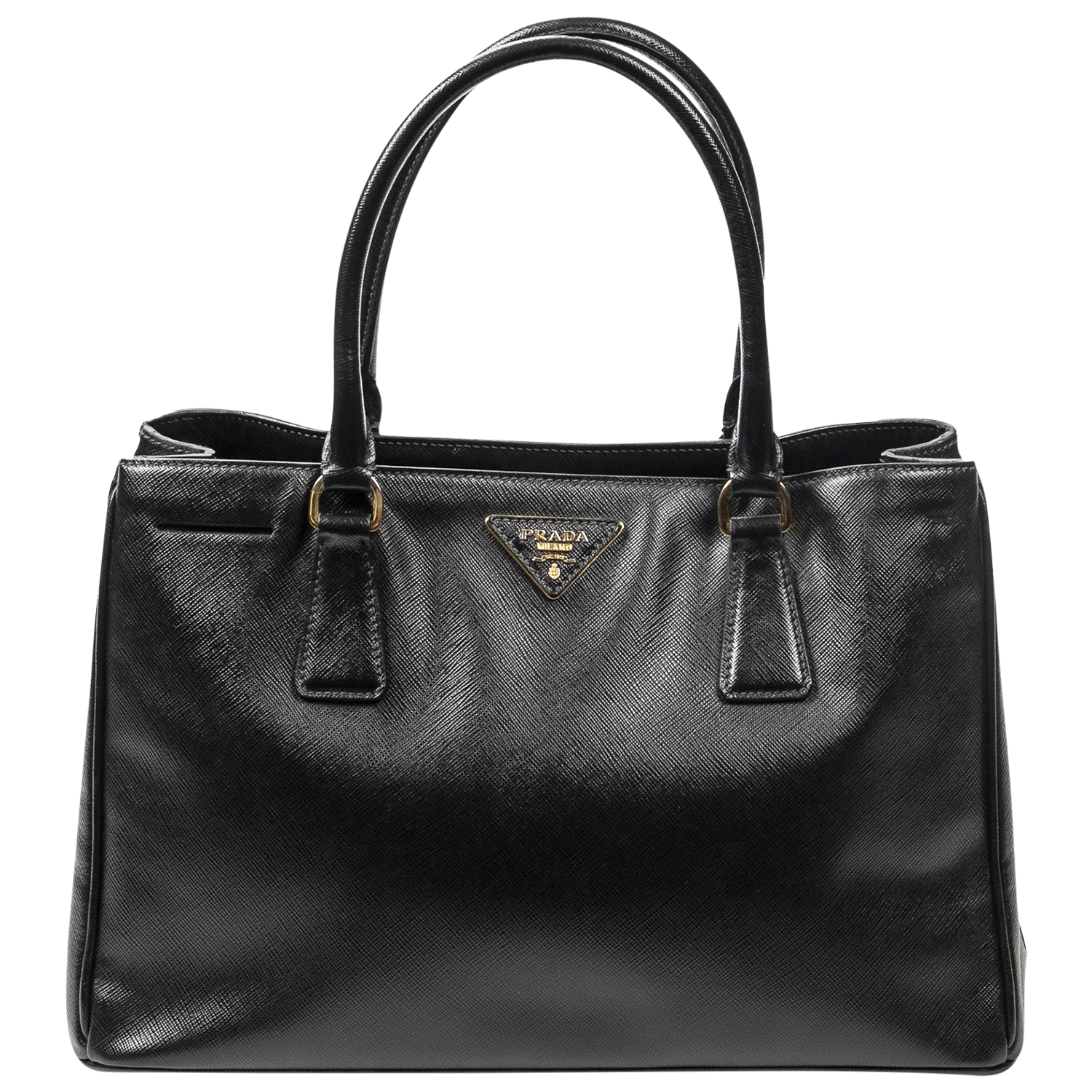 Prada Large Black Saffiano Leather Bag w/ Strap