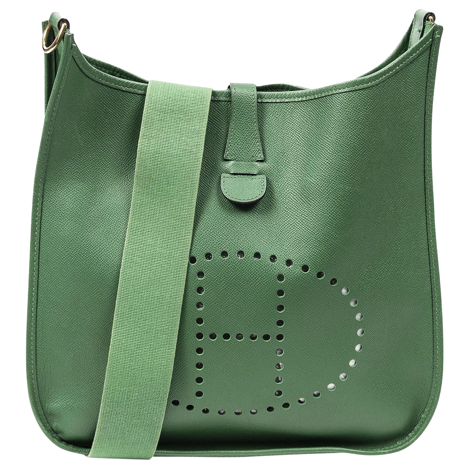 Hermes Green Courchevel Leather Evelyne I GM