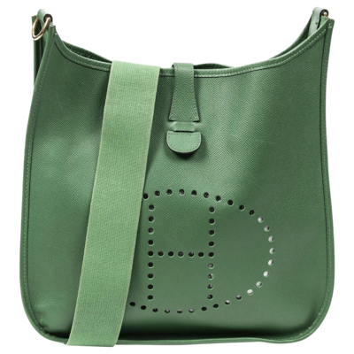 Hermes Green Courchevel Leather Evelyne I GM