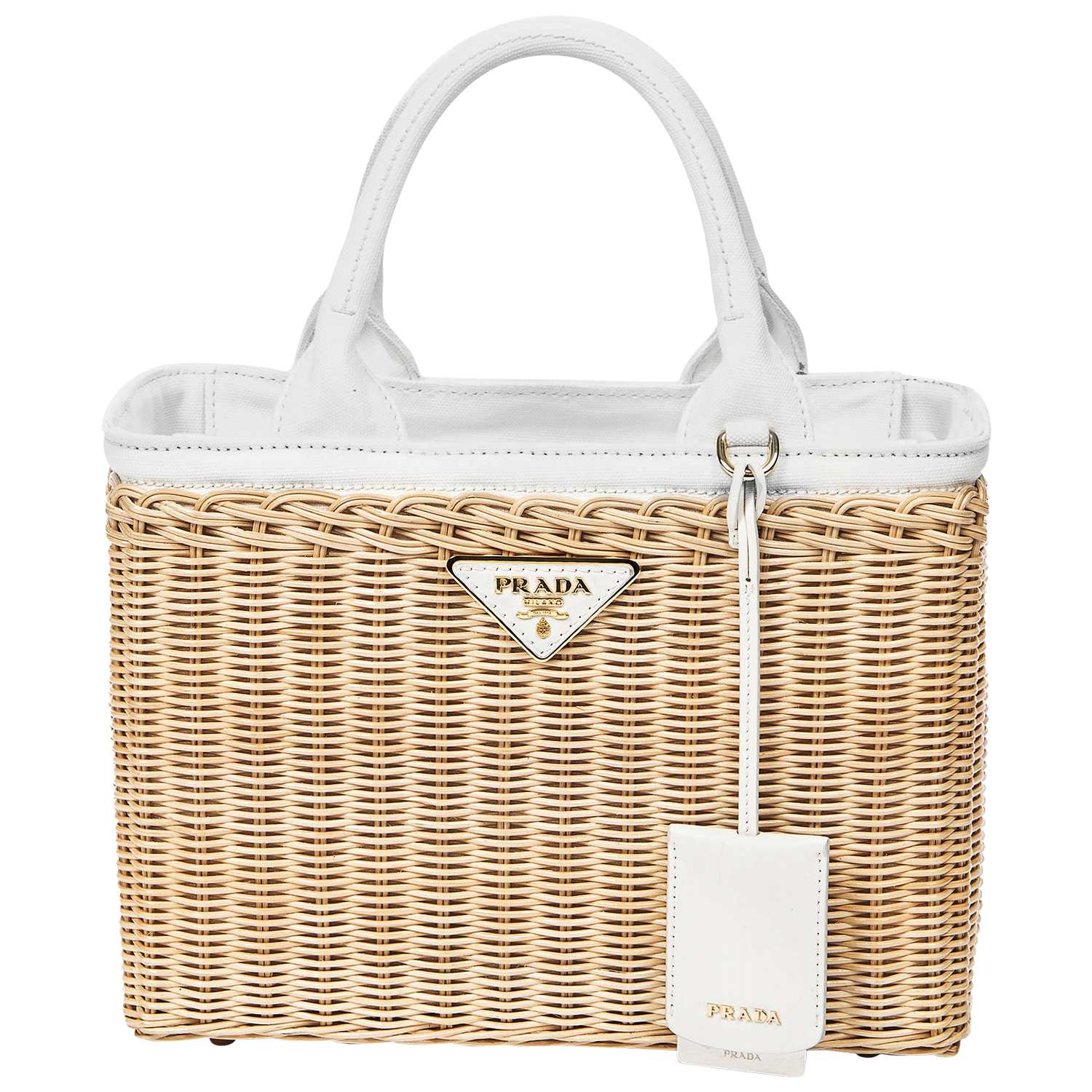 Prada Beige/White Basket Bag