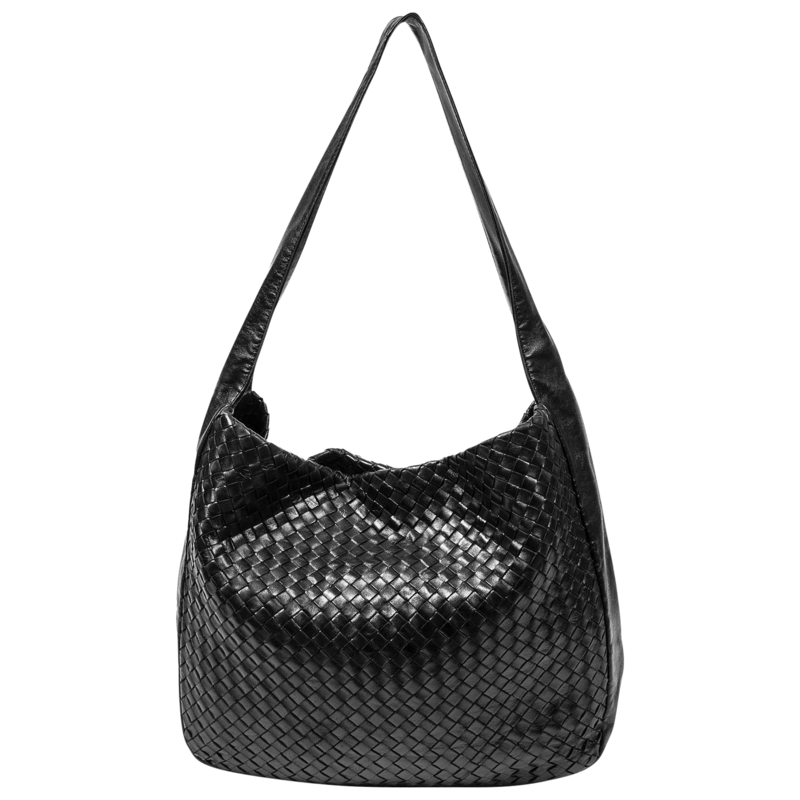 Bottega Veneta Black Intrecciato Hobo Bag