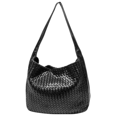 Bottega Veneta Black Intrecciato Hobo Bag