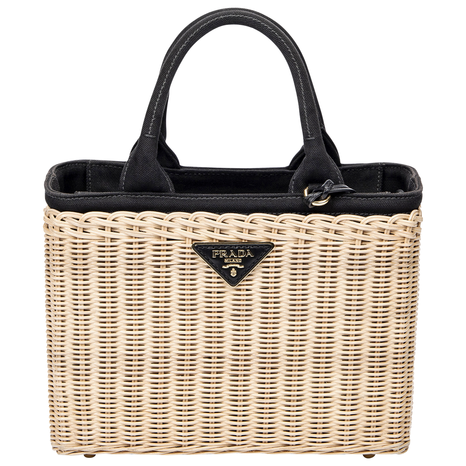 Prada Black Basket Wicker Bag - shop -