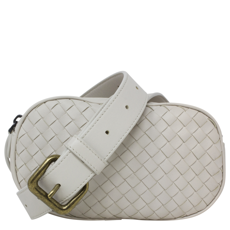 Bottega Veneta White Intrecciato Crossbody Sling