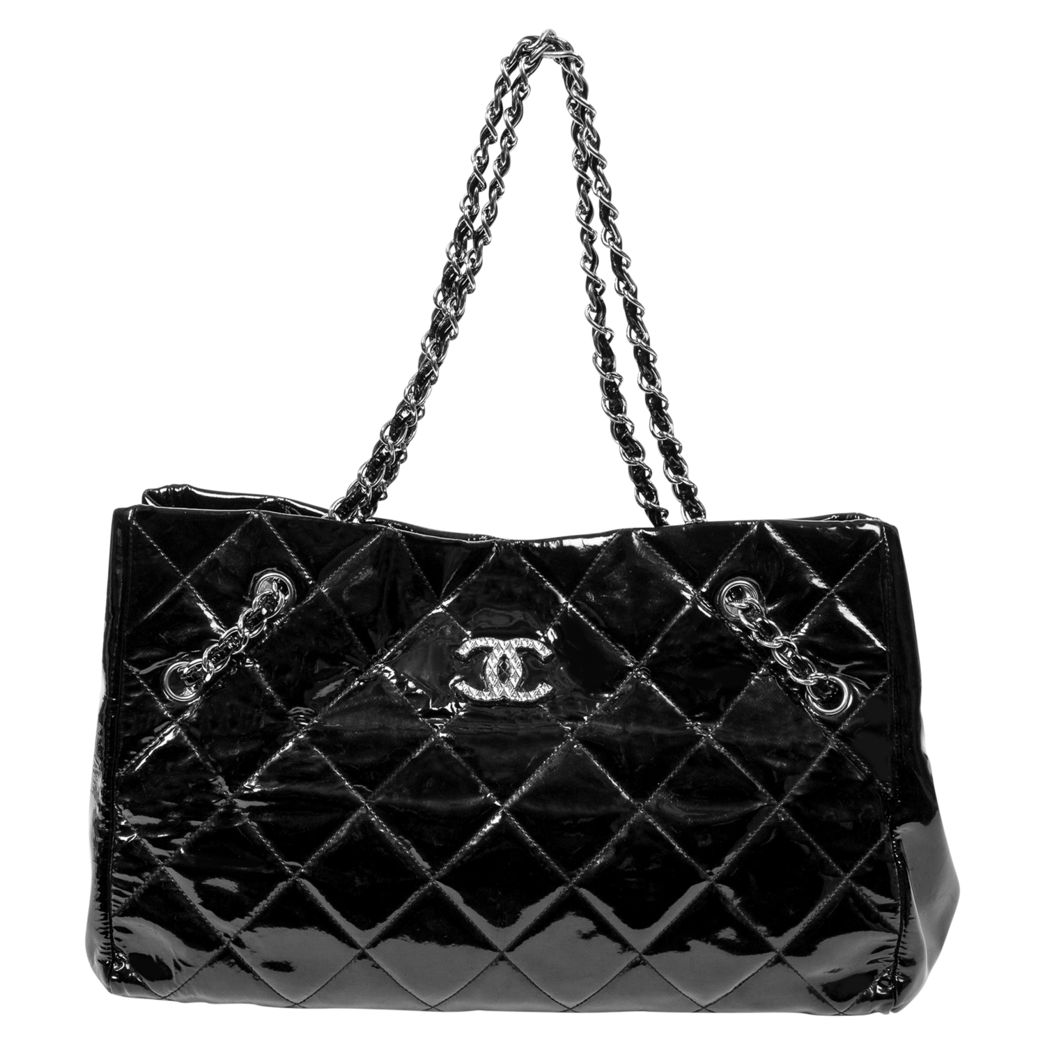 Chanel Black Horizontal Soft CC Chain Tote
