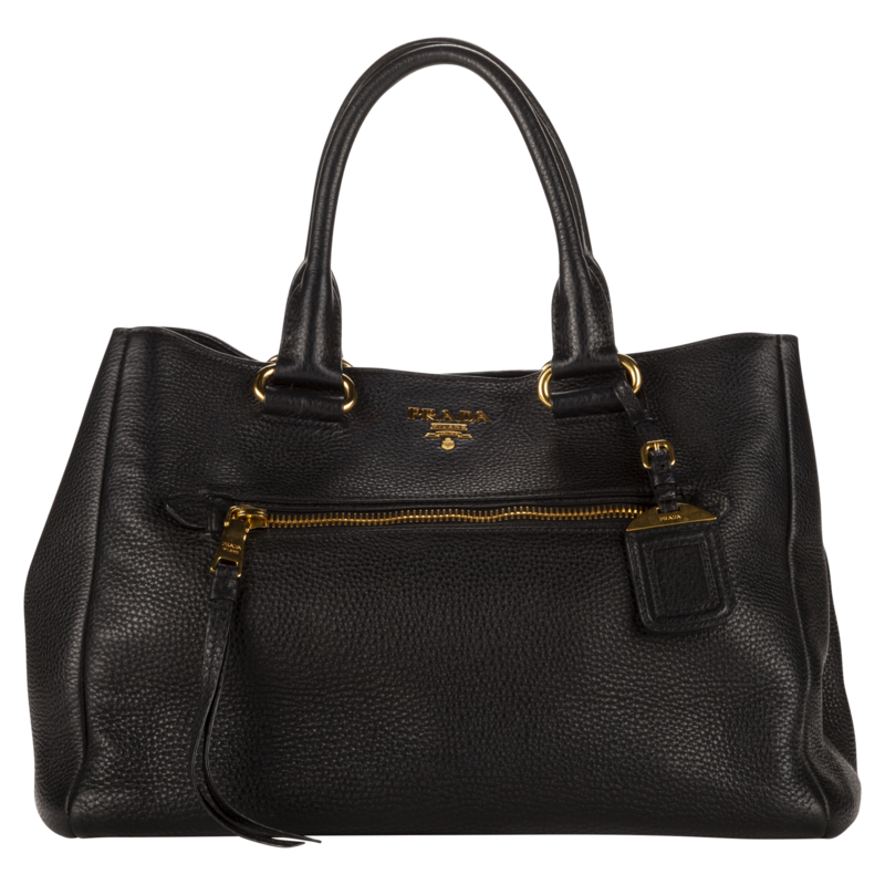 Prada Black Front Zip Tote