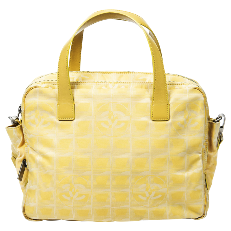 Chanel 2002 Yellow Travel Ligne Bag w/ Strap