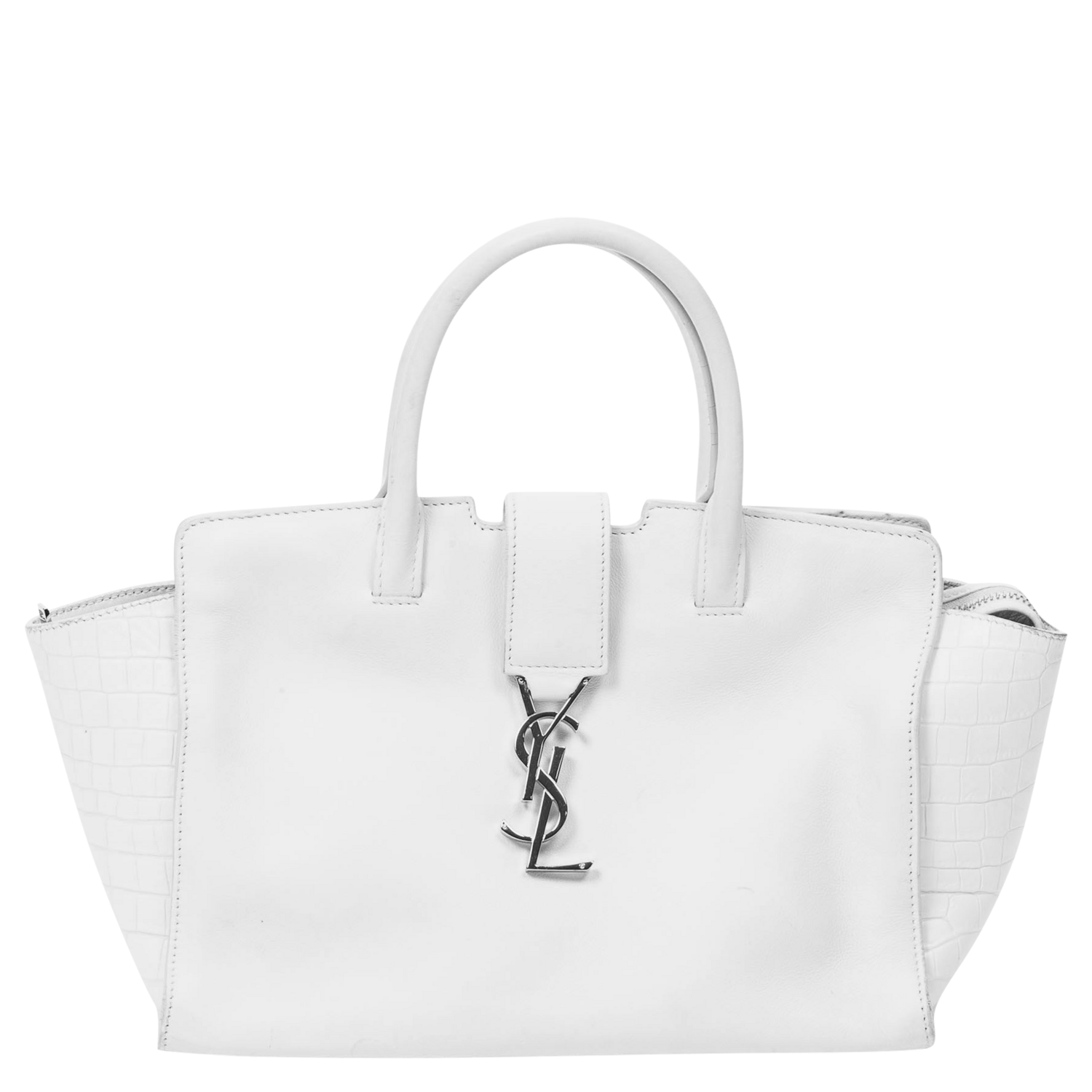 Yves Saint Laurent White Logo Tote