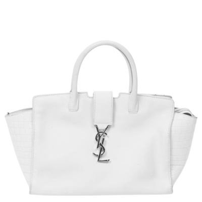 Yves Saint Laurent White Logo Tote