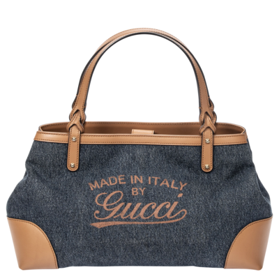 Gucci Denim Small Logo Tote