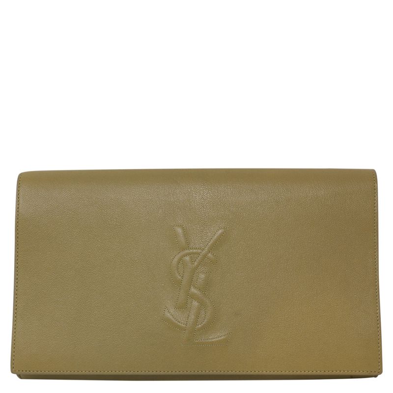 Yves Saint Laurent Beige Patent Clutch
