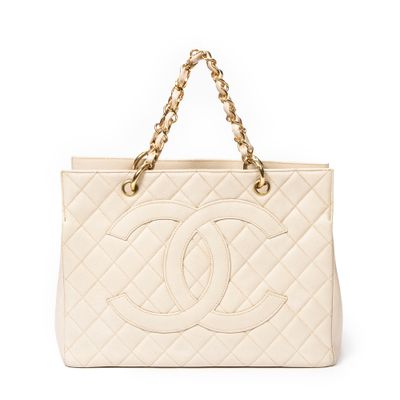 Chanel 1997 Ivory Small Shopping Tote
