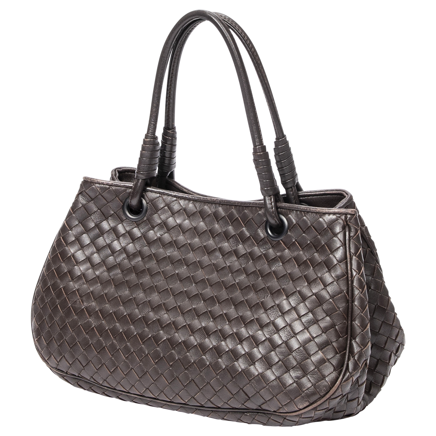 Bottega Veneta Small Dark Brown Intrecciato Tote