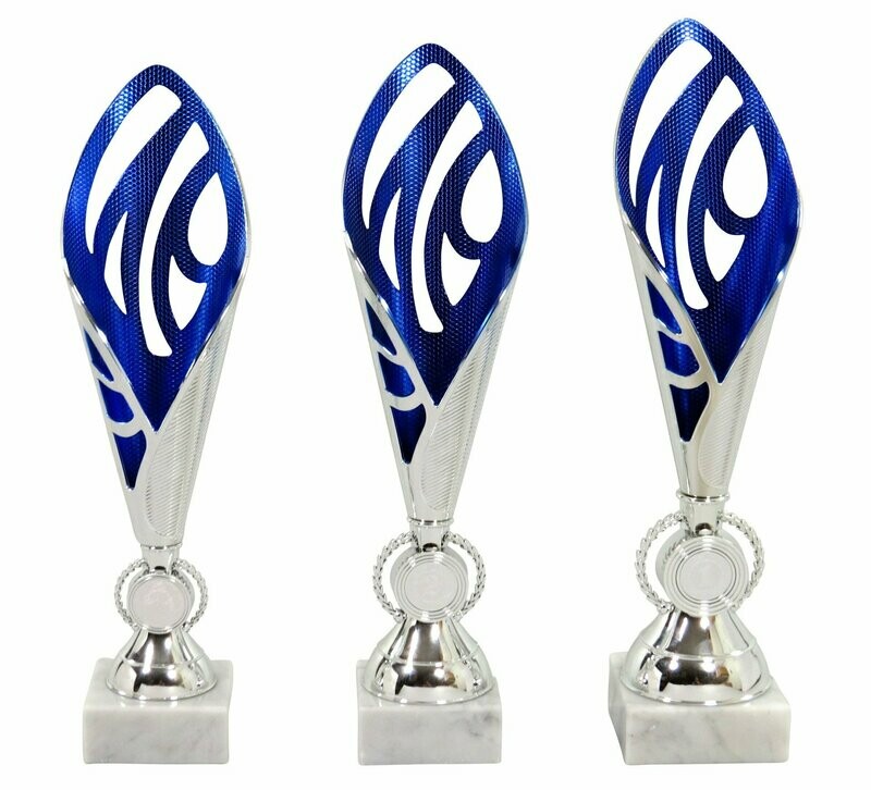Pokalserie Kamen, silber-blau