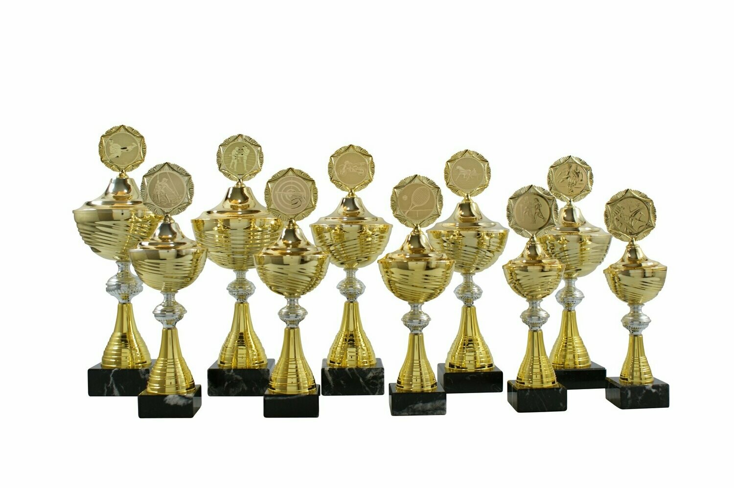 Pokalserie gold-silber mit Deckel