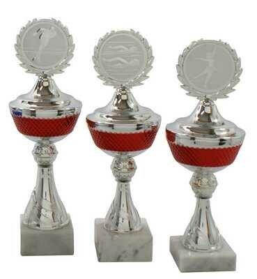 Pokalserie Red Starlight Pokale günstig kaufen mit Gravur Emblem rot silber 