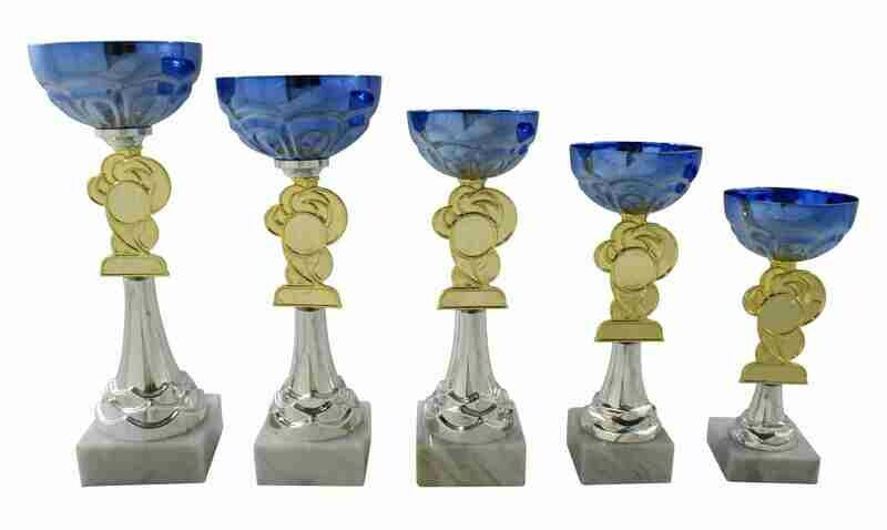 Pokalserie silber-gold-blau