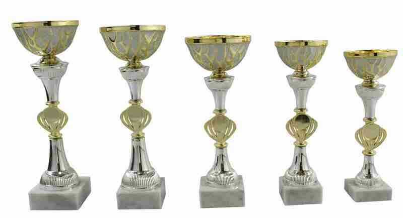 Pokalserie silber-gold-matt