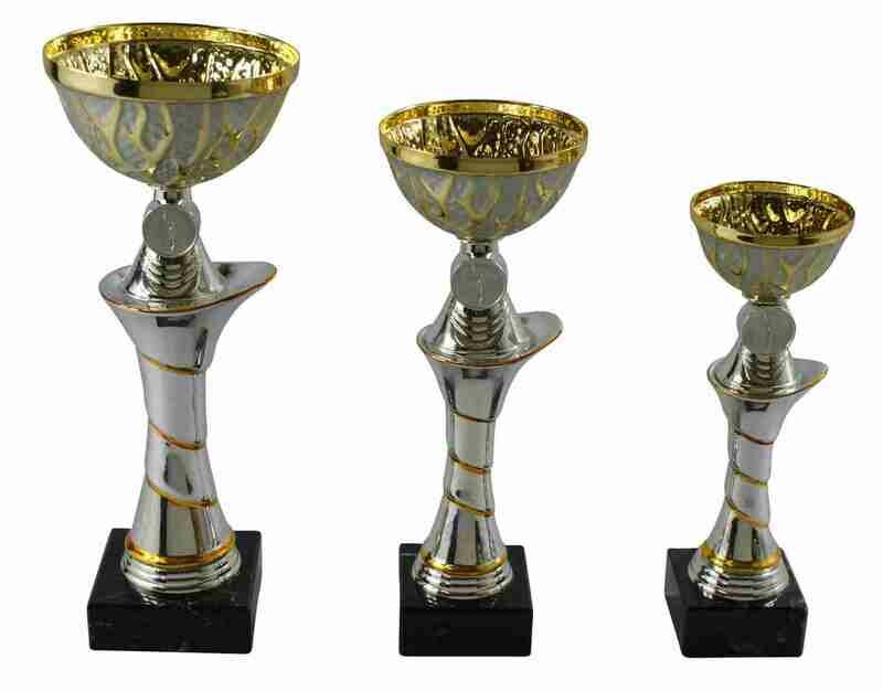 Pokalserie silber-gold-matt