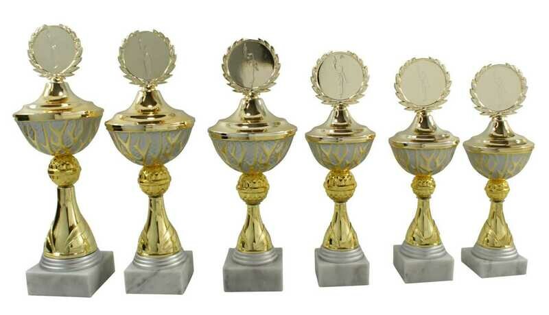 Pokalserie gold-silber-matt