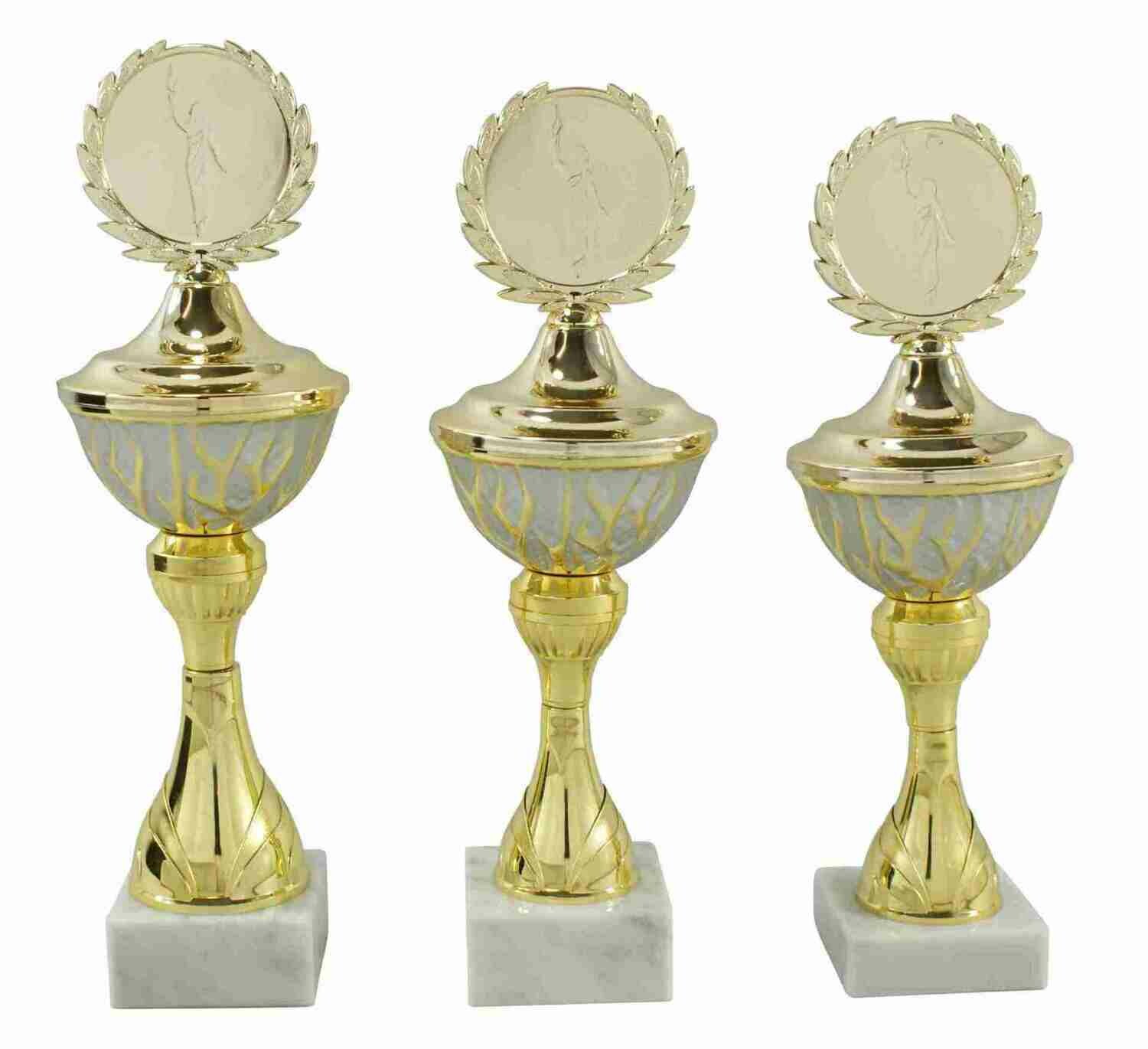 Pokalserie gold-silber-matt